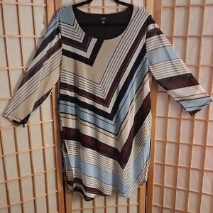 ALFANI Striped Multicolor Women's Tunic Top